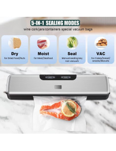 Máquina Selladora al Vacío MJVV Vs-001 110W 5 Modos Compacta 2