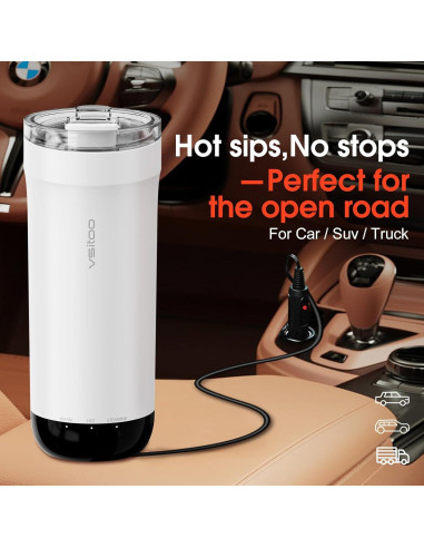 Taza de Viaje Calentada VSITOO S5, Control de Temperatura APP, 450 ml