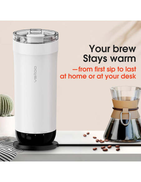 Taza de Viaje Calentada VSITOO S5, Control de Temperatura APP, 450 ml