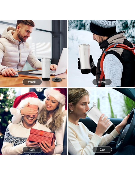 Taza de Viaje Calentada VSITOO S5, Control de Temperatura APP, 450 ml