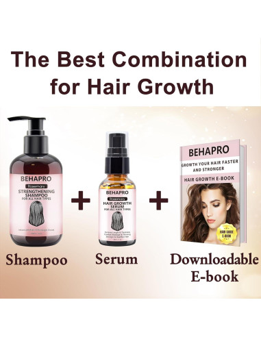 Suero y Champú BEHAPRO para Crecimiento Cabello Fino 340g