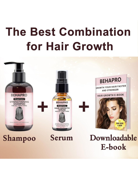 Suero y Champú BEHAPRO para Crecimiento Cabello Fino 340g