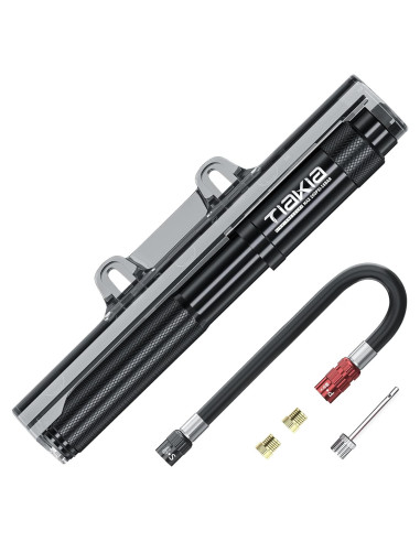 Bomba de Bicicleta Mini Tiakia 260 PSI Aluminio Negra