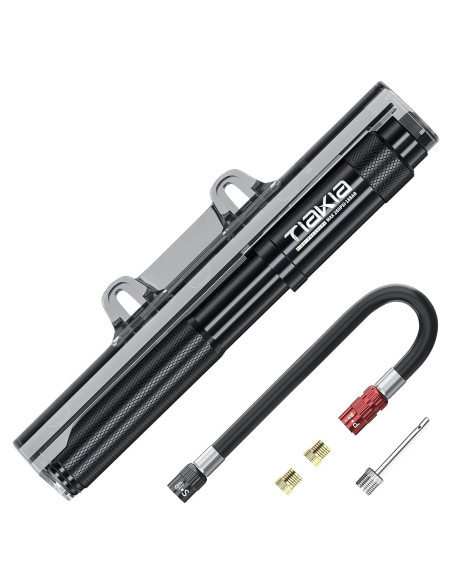 Bomba de Bicicleta Mini Tiakia 260 PSI Aluminio Negra