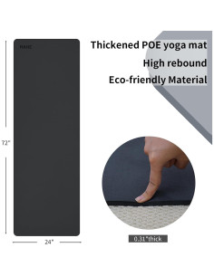 Alfombrilla de Yoga Antideslizante HAHE 183x61cm 8mm POE 2