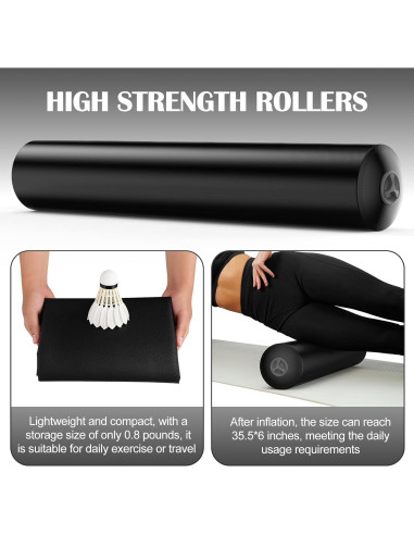 Rodillo Inflable de Espuma Hlthsky 91.4 cm - Dureza Ajustable