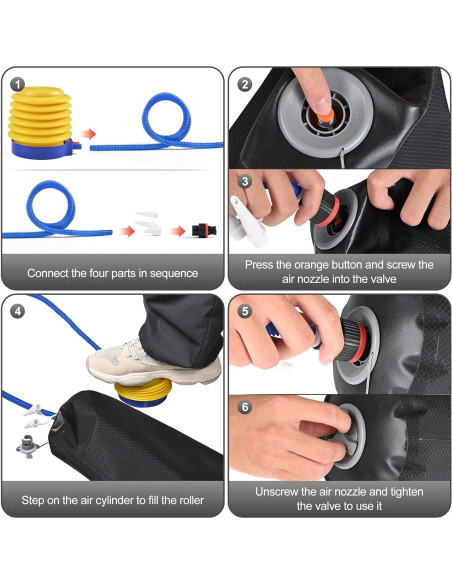 Rodillo Inflable de Espuma Hlthsky 91.4 cm - Dureza Ajustable Rodillo Inflable de Espuma Hlthsky 91.4 cm - Dureza Ajustable