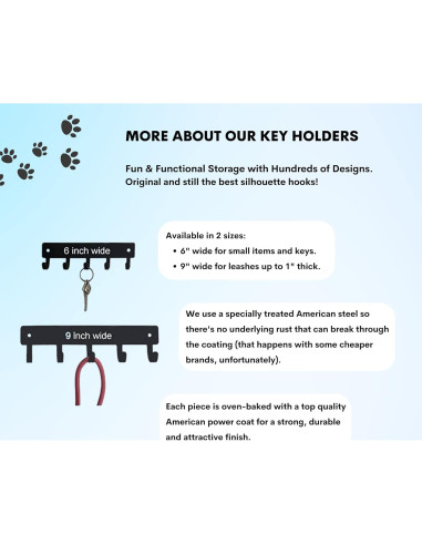 Soporte para llaves y correas de perro The Metal Peddler 23 cm