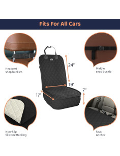 Funda de Asiento Delantero para Perro Petloox - Impermeable y Antideslizante 2