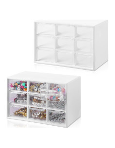 Organizador de Cajones de Plástico Nodaaiie - 2 Pcs con 18 Cajones