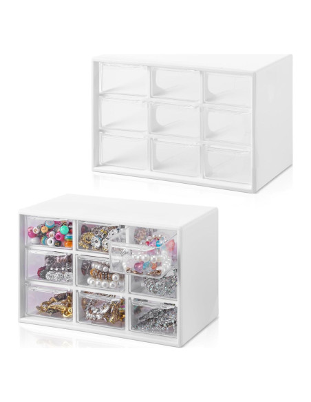 Organizador de Cajones de Plástico Nodaaiie - 2 Pcs con 18 Cajones