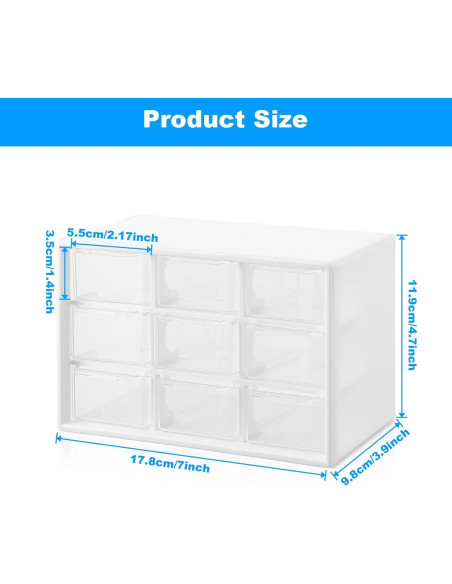 Organizador de Cajones de Plástico Nodaaiie - 2 Pcs con 18 Cajones