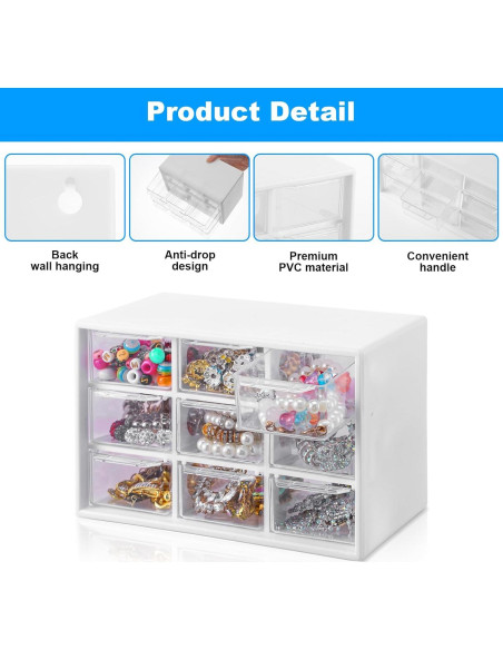 Organizador de Cajones de Plástico Nodaaiie - 2 Pcs con 18 Cajones