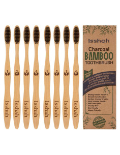 Cepillos de Dientes de Bambú Isshah - Paquete de 8 Ecológicos