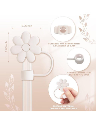 Accesorios para Taza Stanley ANLABESY - 4 Cubiertas de Pajilla y 2 Encantos de Letra