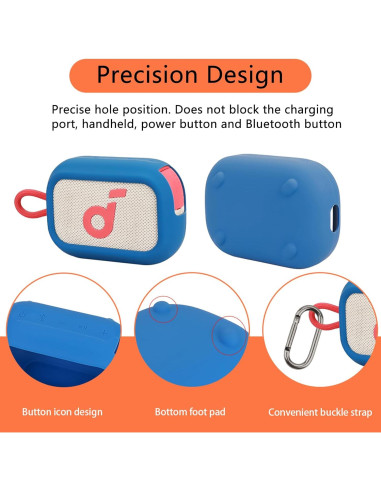 Funda Protectora Silicona Azul para Altavoz Anker Soundcore Select 4 Go