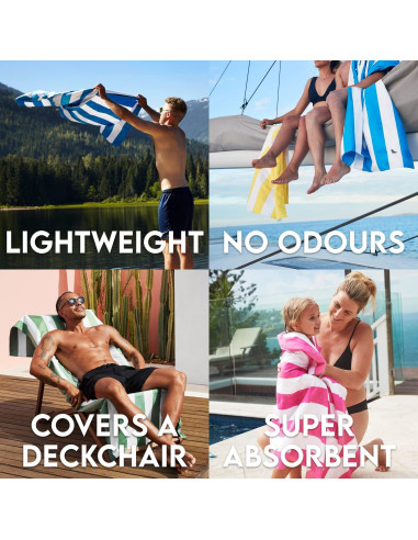 Toalla de Playa Dock & Bay Grande 160x90cm Microfibra Libre de Arena