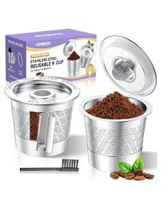 Tazas K reutilizables CAPMESSO de acero inoxidable - 2 unidades