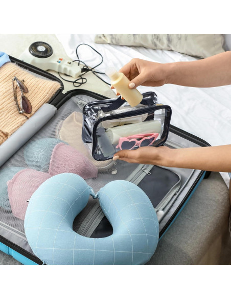 Cubos de Empaque de Viaje Hillban 6 Pcs PVC Negro Grande