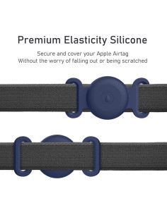 Soporte para Collar de Perro Airtag Meliya - 2 Piezas Grande Azul 2