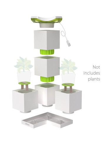 Maceta Interior LeGrow con Luz LED y Autorriego 2 Piezas