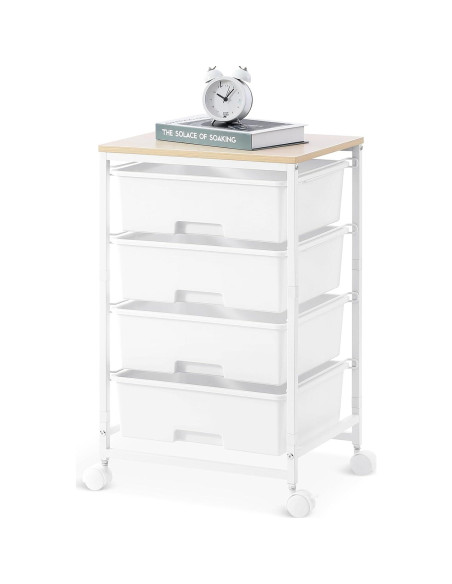 Carro de Almacenamiento Rodante SYKIARIOL 4 Cajones Blanco