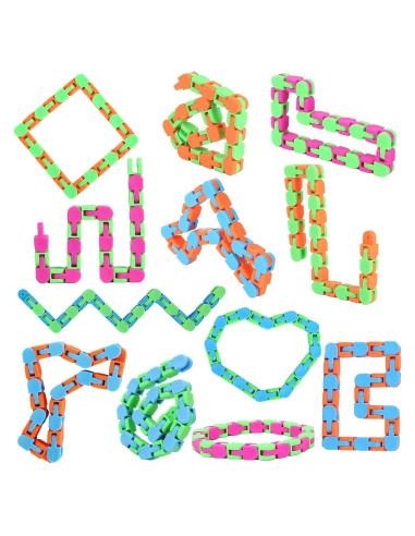 Paquete de 12 Juguetes Antiestrés Wacky Tracks para Niños y Adultos