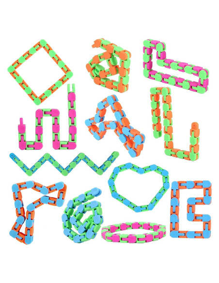 Paquete de 12 Juguetes Antiestrés Wacky Tracks para Niños y Adultos