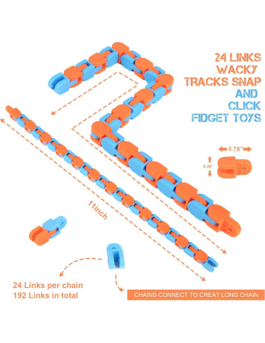 Paquete de 12 Juguetes Antiestrés Wacky Tracks para Niños y Adultos