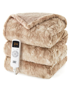 Manta Eléctrica EHEYCIGA 127x152 cm Piel Sintética Camel