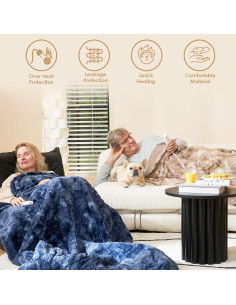 Manta Eléctrica EHEYCIGA 127x152 cm Piel Sintética Camel 2