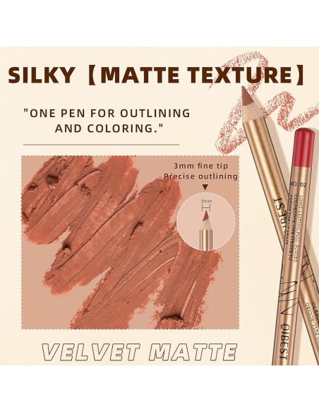 Juego de Lápices de Labios 12 Colores DENESTUP Alta Pigmentación