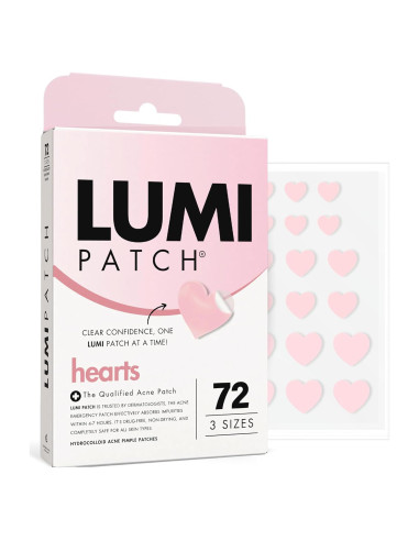 Parche para Acné LUMI - 72 Parches Hidrocoloides Corazón