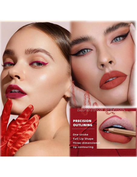 Juego de Lápices de Labios 12 Colores DENESTUP Alta Pigmentación