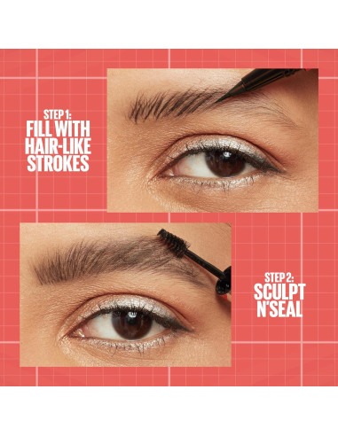 Lápiz y Gel Sellador para Cejas Maybelline Build-A-Brow Marrón Negro 1.4g