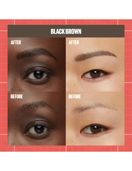 Lápiz y Gel Sellador para Cejas Maybelline Build-A-Brow Marrón Negro 1.4g Lápiz y Gel Sellador para Cejas Maybelline Build-A-Brow Marrón Negro 1.4g