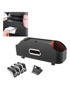 Organizador de Asiento de Auto QKDS con 2 Portavasos Negro