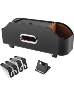 Organizador de Asiento de Auto QKDS con 2 Portavasos Negro 2