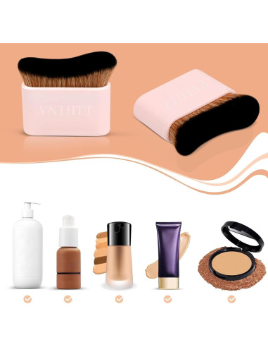 Brocha Autobronceadora Kabuki VNIHTT - Aplicación Suave y Uniforme