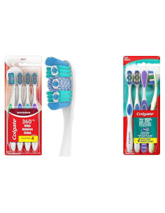 Cepillo de dientes blanqueador Colgate 360 Optic White, paquete de 4