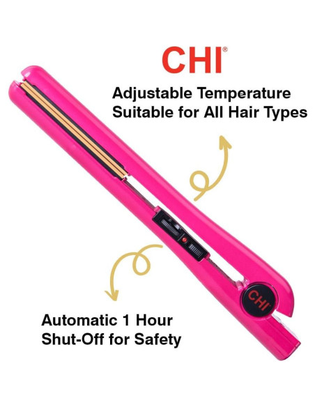 Plancha de Cerámica CHI Turmalina 1" Rosa, Alisador de Cabello
