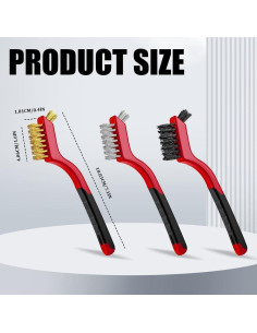 Juego de cepillos de alambre HQRNYP 3 piezas para limpieza de autos 2