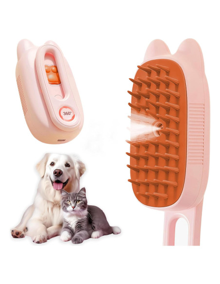 Cepillo de Vapor para Gatos Belieonu 3 en 1 con Spray y Masaje