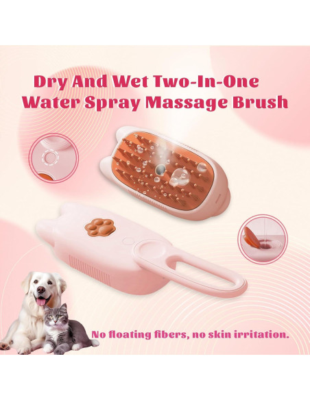 Cepillo de Vapor para Gatos Belieonu 3 en 1 con Spray y Masaje