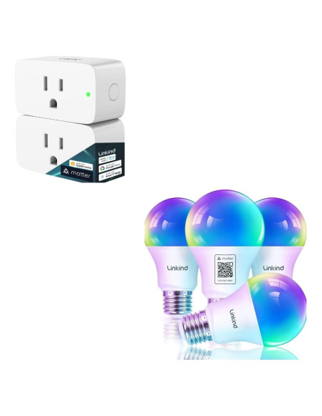 Bombillas Inteligentes Linkind Matter 4 unidades + Enchufe 2 unidades