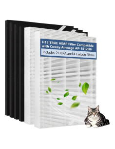 Conjunto de Filtros de Aire WAWINY para Coway AP-1512HH, 2 HEPA y 4 Carbono