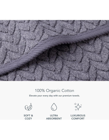 Conjunto de Toallas de Baño Texere 100% Algodón Orgánico 650 GSM