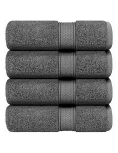 Juego de Toallas de Baño Utopia 4 Piezas 100% Algodón Gris