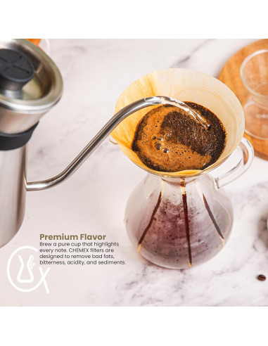 Filtros de Papel Chemex Media Luna - 200 Unidades - Hechos en EE. UU.