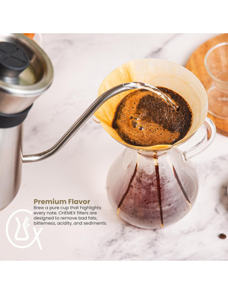 Filtros de Papel Chemex Media Luna - 200 Unidades - Hechos en EE. UU.